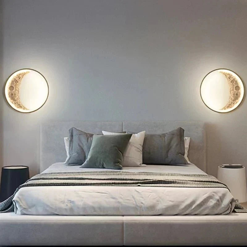 LED Crescent Moon Wall Light Minimalist Decorative Bedroom Balcony Sconce