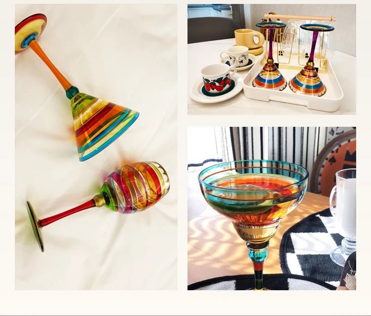 Moroccan Nights Nordic Stained Glass Goblets For Wine And Cocktails