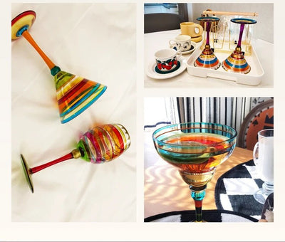 Moroccan Nights Nordic Stained Glass Goblets For Wine And Cocktails