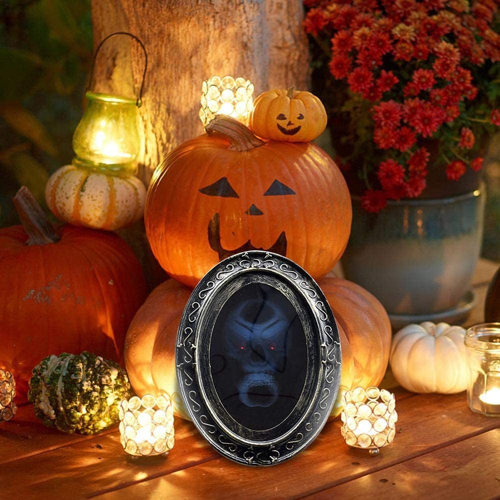 Motion Activated Skull Mirror Halloween Decor Spooky Magic Effect