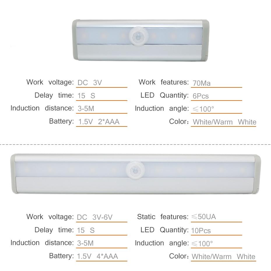 Motion Sensor LED Lamp Battery Operated Portable Light