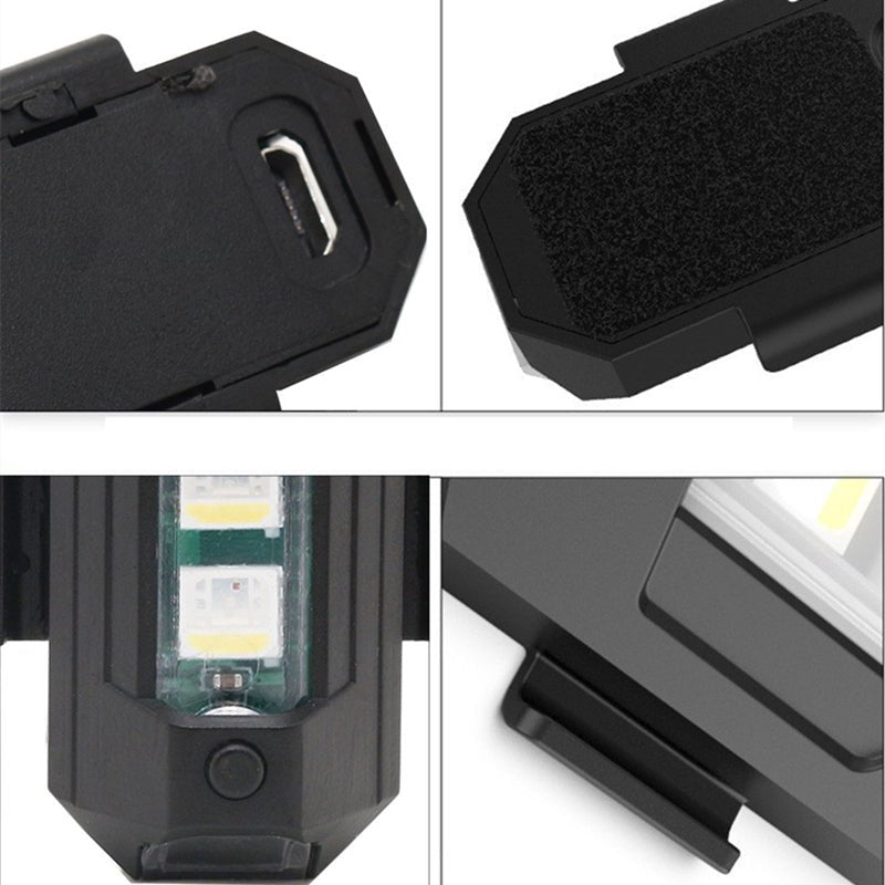 Motorcycle Strobe Lights USB Rechargeable Anti-Collision Safety Lights