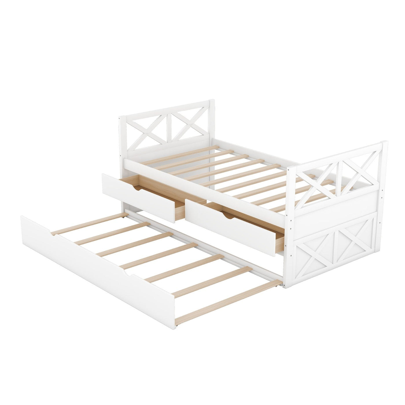Multi-Functional Daybed With Storage Drawers And Trundle Bed
