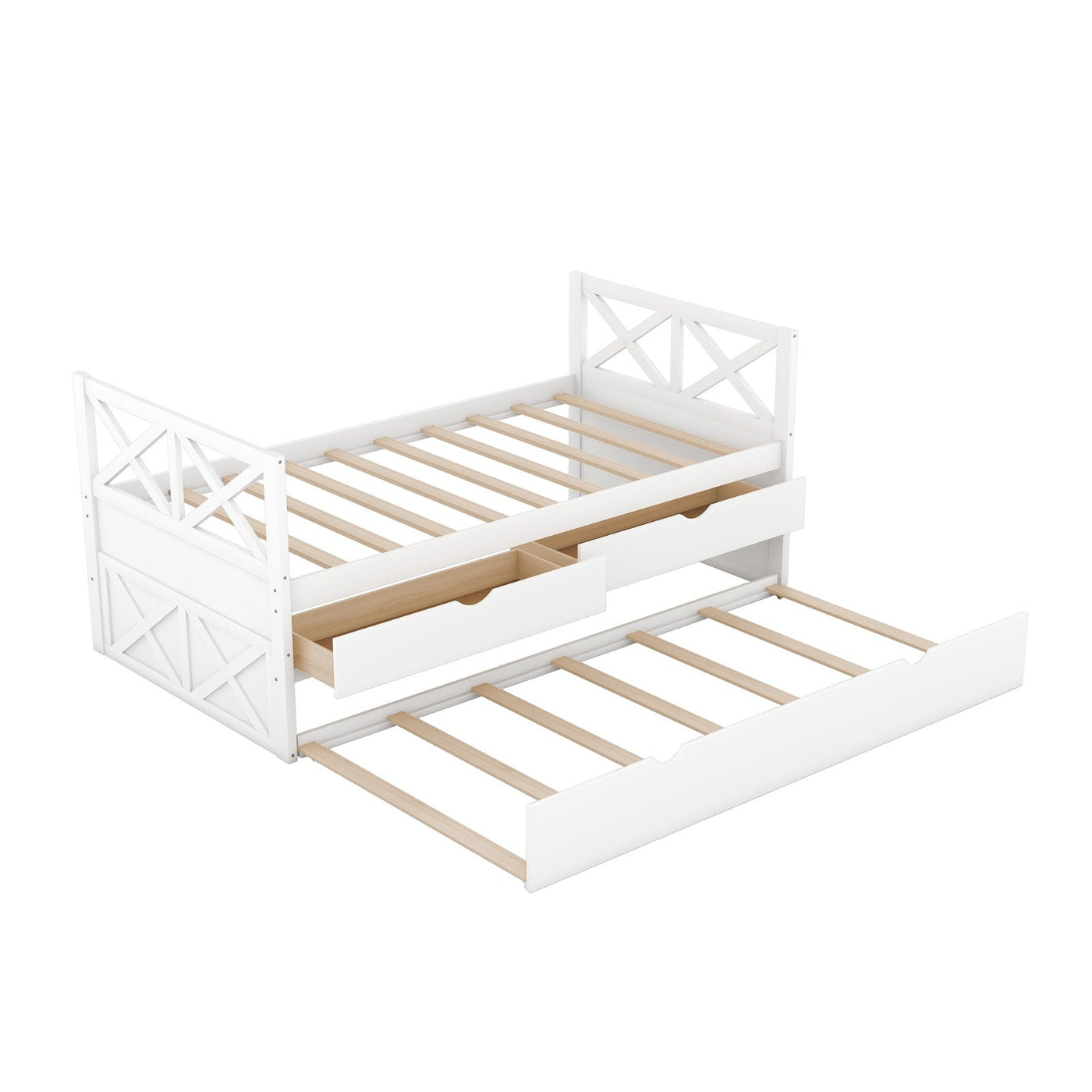 Multi-Functional Daybed With Storage Drawers And Trundle Bed