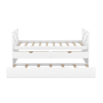 Multi-Functional Daybed With Storage Drawers And Trundle Bed