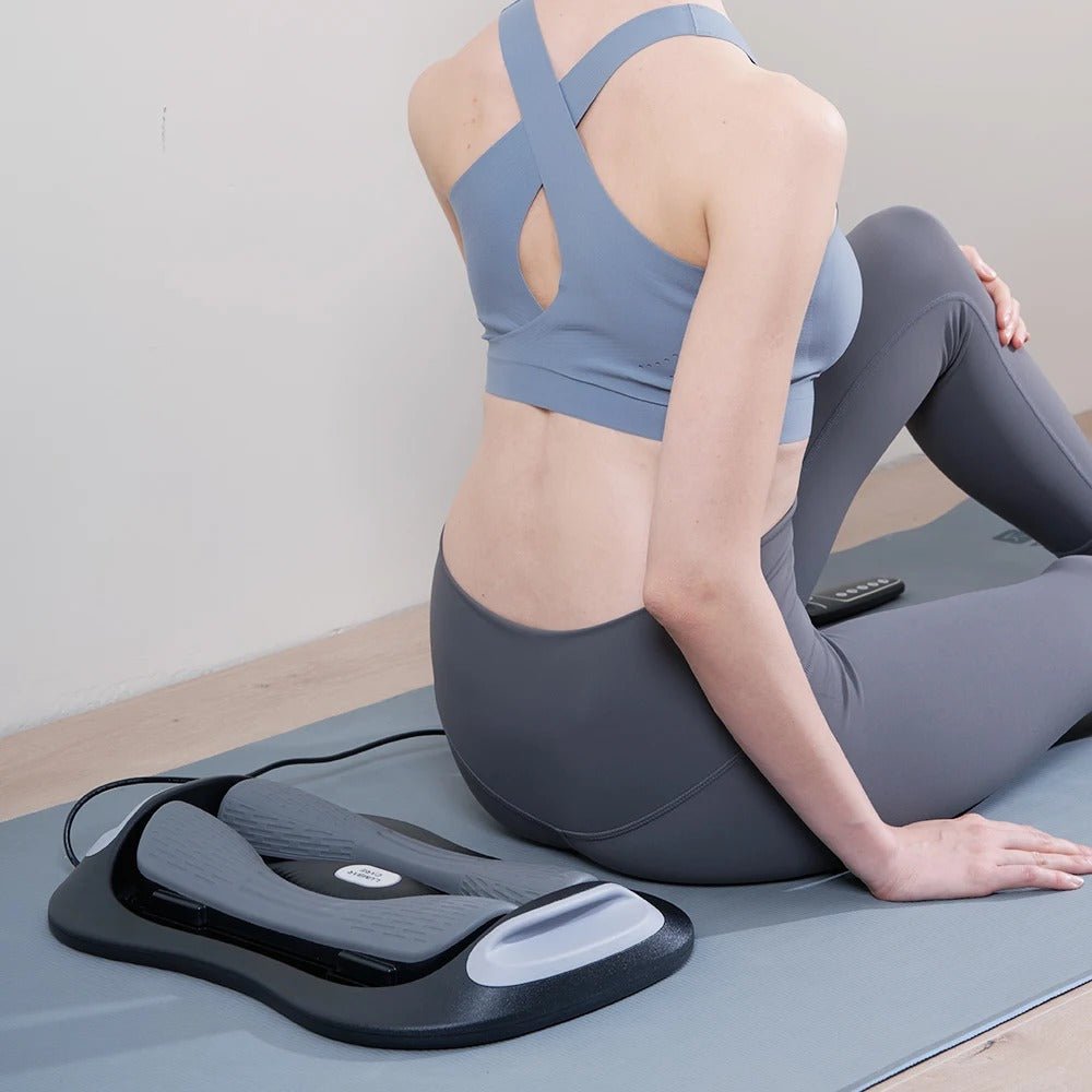 Lumbar Traction Device For Back Pain Relief Lower Back Stretcher And Massager
