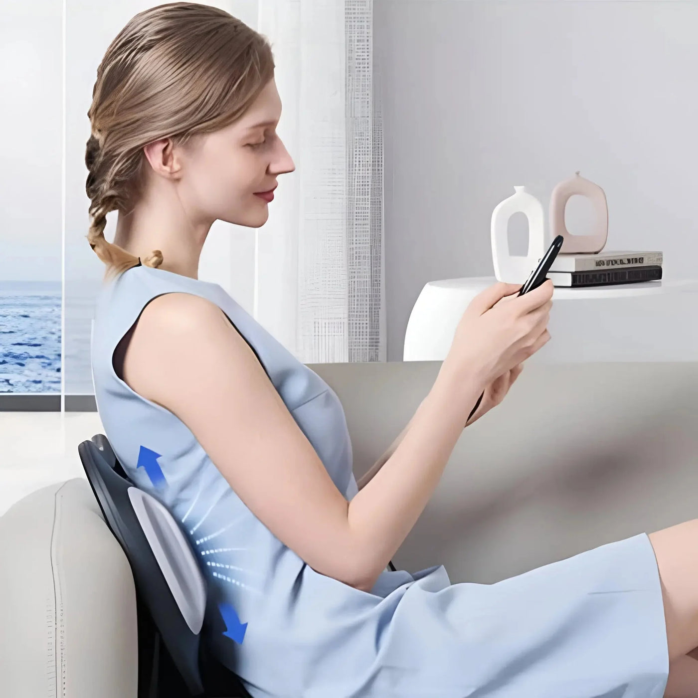 Lumbar Traction Device For Back Pain Relief Lower Back Stretcher And Massager