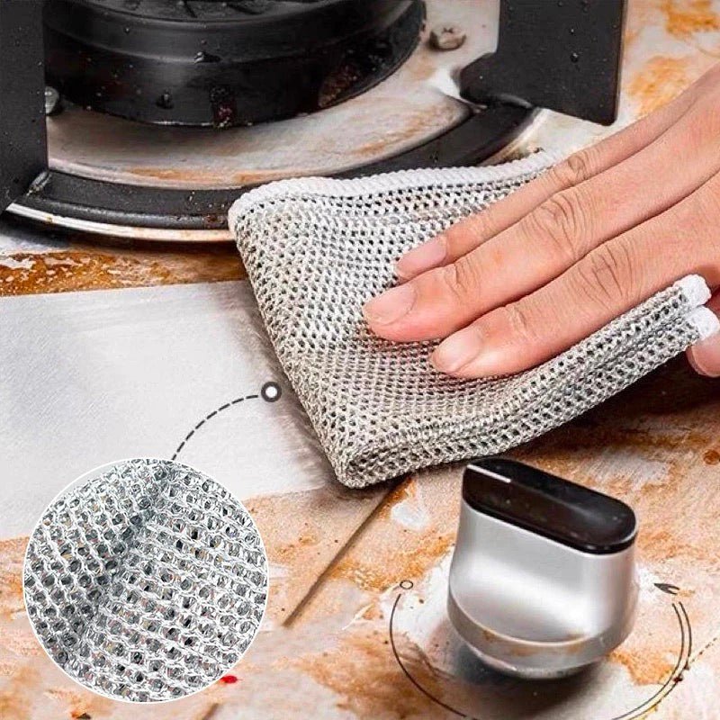 Multipurpose Wire Dishwashing Rag Reusable Wet Dry Cleaning Cloth