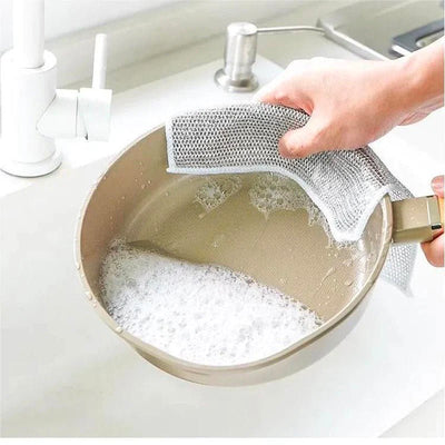 Multipurpose Wire Dishwashing Rag Reusable Wet Dry Cleaning Cloth