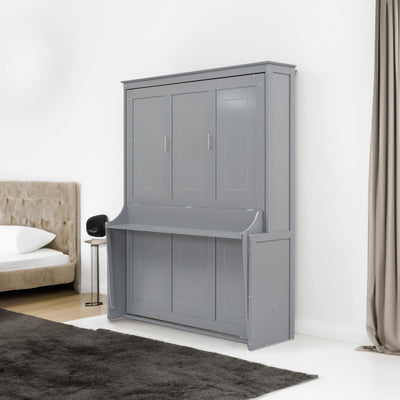 Murphy Queen Size Bed With Built-In Shelf For Space Saving