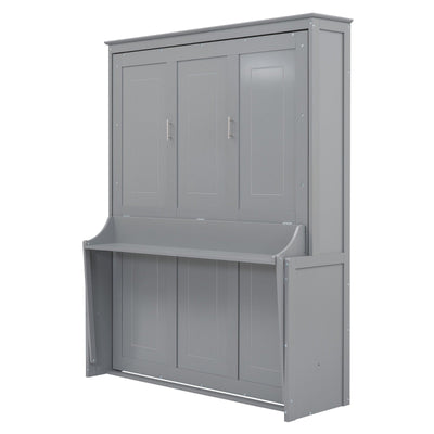 Murphy Queen Size Bed With Built-In Shelf For Space Saving