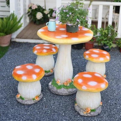Mushroom Outdoor Garden Table And Chair Set For Balcony Courtyard
