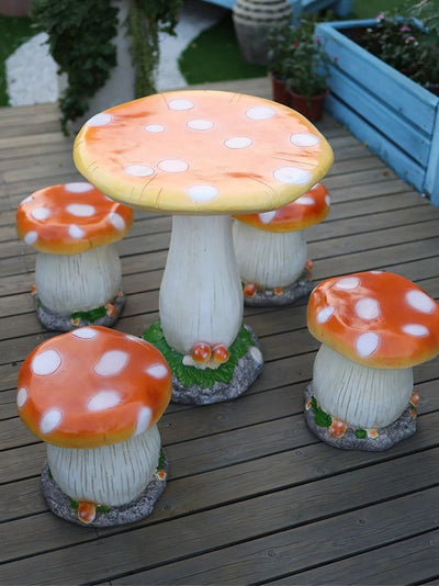 Mushroom Outdoor Garden Table And Chair Set For Balcony Courtyard