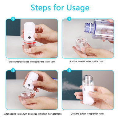 Nano Mist Sprayer Rechargeable Portable Facial Hydration Device