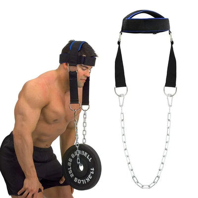 Neck Training Head Harness With Chain For Weight Lifting And Strength
