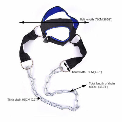 Neck Training Head Harness With Chain For Weight Lifting And Strength