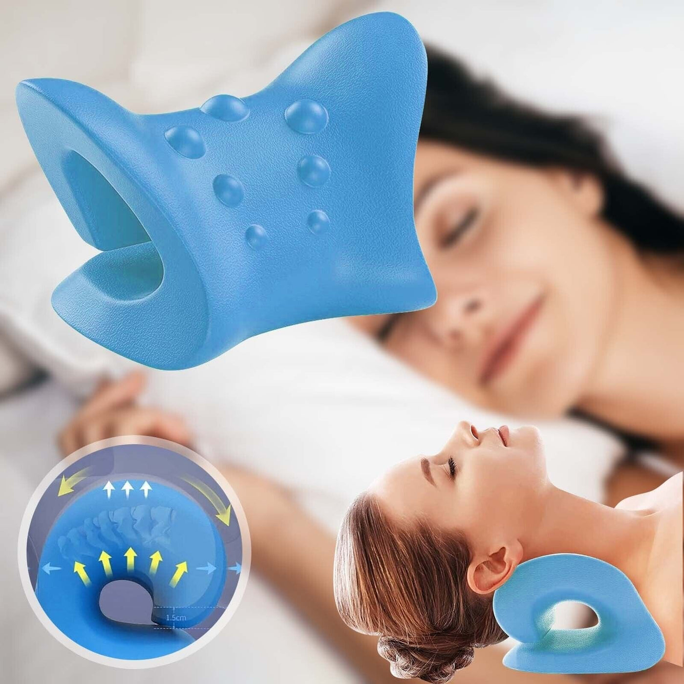 Neck Cloud Massage Pillow For Cervical Traction Spine Alignment Relaxation