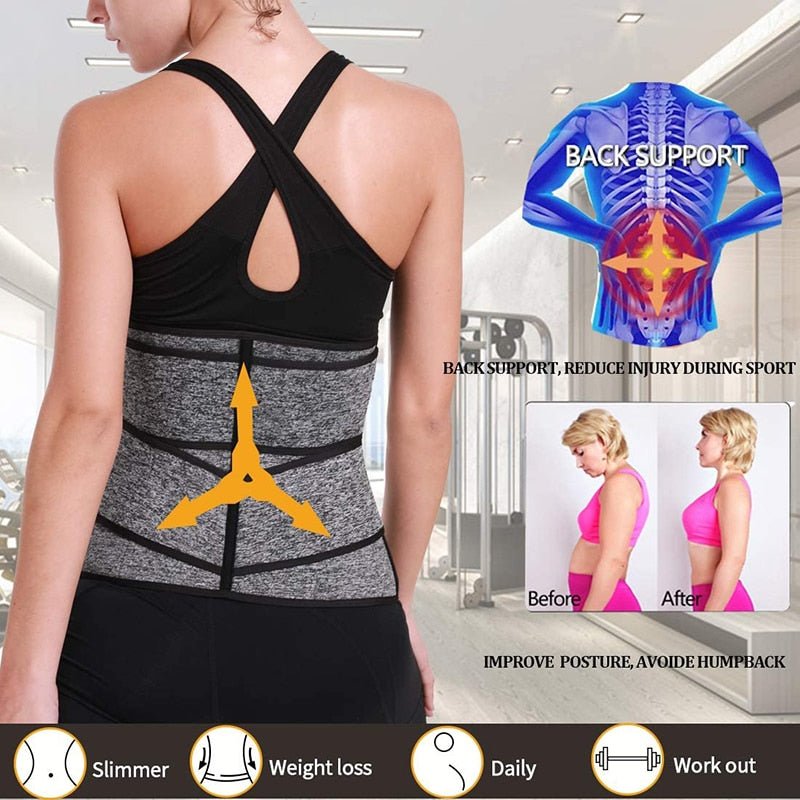Neoprene Waist Trainer For Women Body Shaper With Two Belts