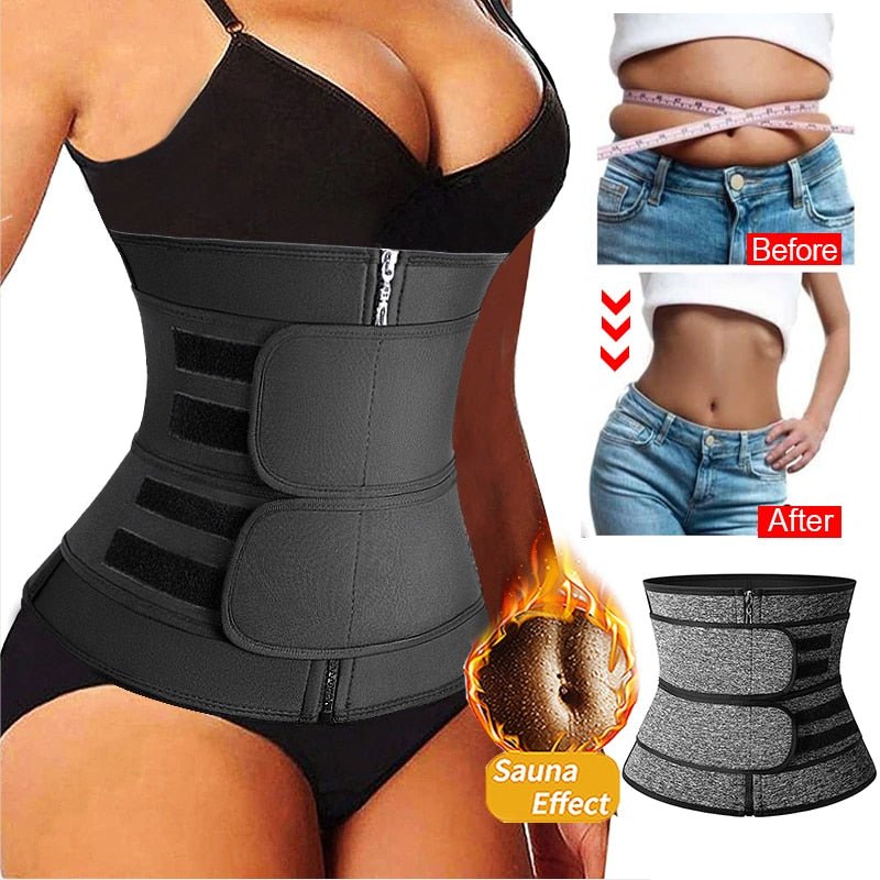 Neoprene Waist Trainer For Women Body Shaper With Two Belts