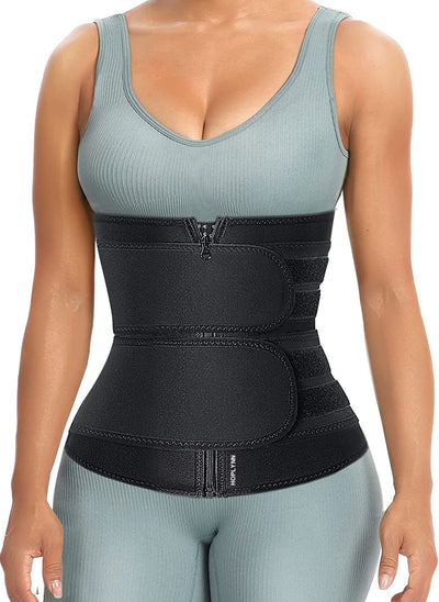 Neoprene Waist Trainer For Women Body Shaper With Two Belts