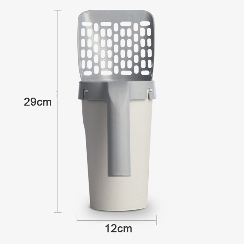 Cat Litter Shovel With Sifter And Waste Container For Easy Cleaning