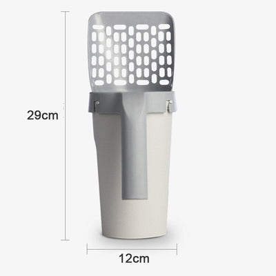Cat Litter Shovel With Sifter And Waste Container For Easy Cleaning