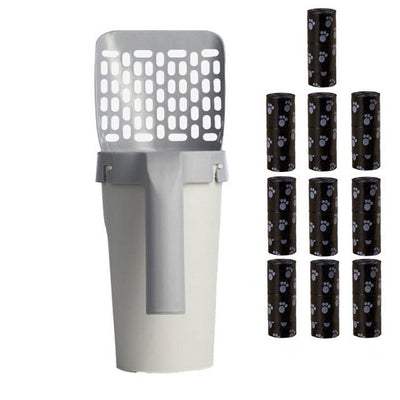 Cat Litter Shovel With Sifter And Waste Container For Easy Cleaning