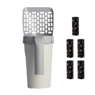 Cat Litter Shovel With Sifter And Waste Container For Easy Cleaning