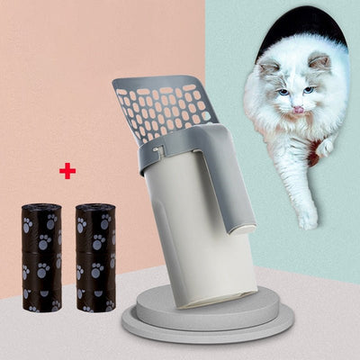 Cat Litter Shovel With Sifter And Waste Container For Easy Cleaning