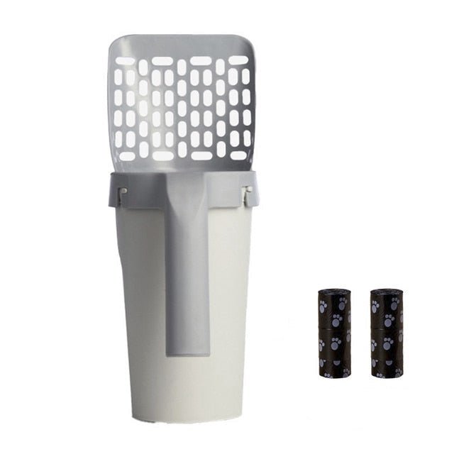 Cat Litter Shovel With Sifter And Waste Container For Easy Cleaning