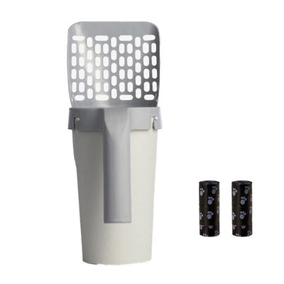 Cat Litter Shovel With Sifter And Waste Container For Easy Cleaning