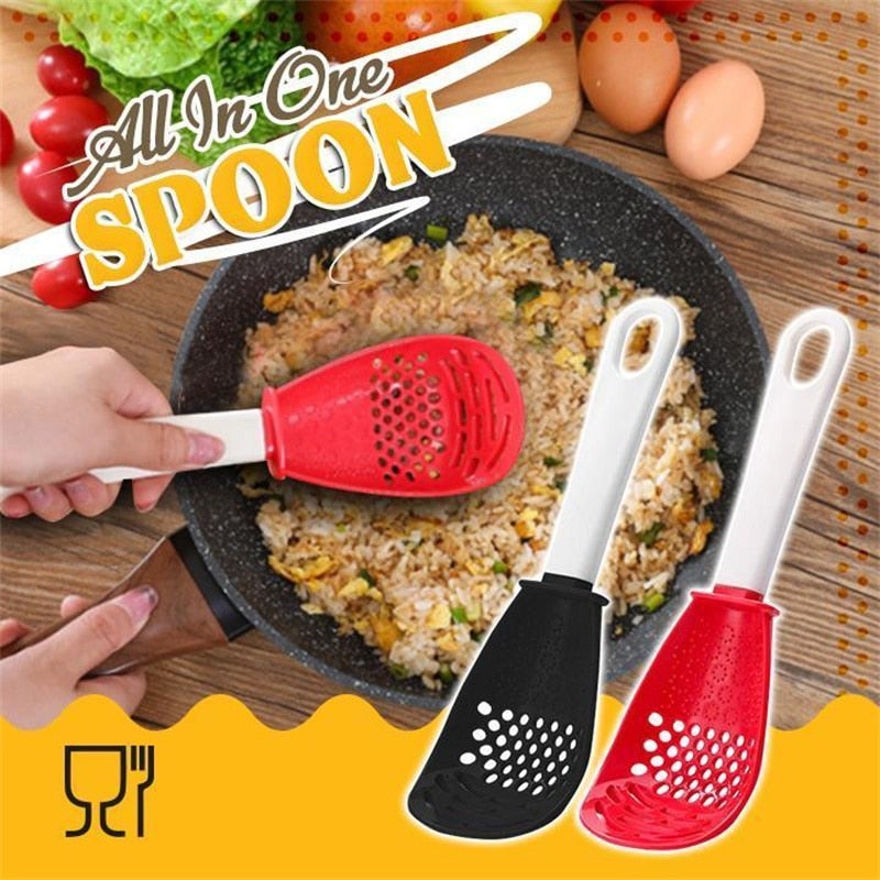 Multifunctional Kitchen Spoon For Cooking And Serving Tasks