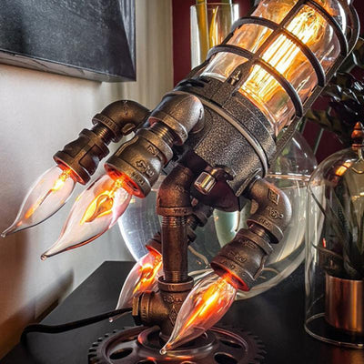 Steampunk Rocket Ship Lamp Industrial Vintage Style Lighting Fixture