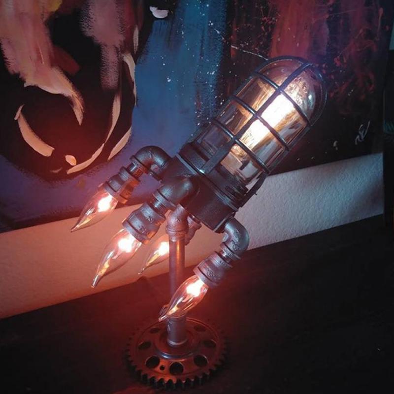Steampunk Rocket Ship Lamp Industrial Vintage Style Lighting Fixture