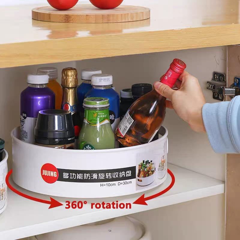 Rotating Kitchen Rack 360 Degree Non Slip Storage Organizer