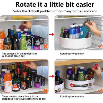 Rotating Kitchen Rack 360 Degree Non Slip Storage Organizer
