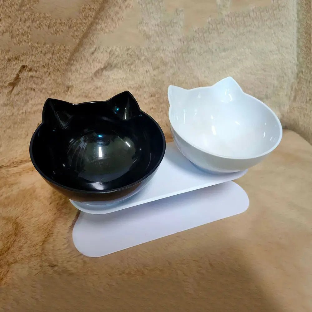 Non-Slip Dual Pet Feeding Bowls With Stand For Cats And Dogs
