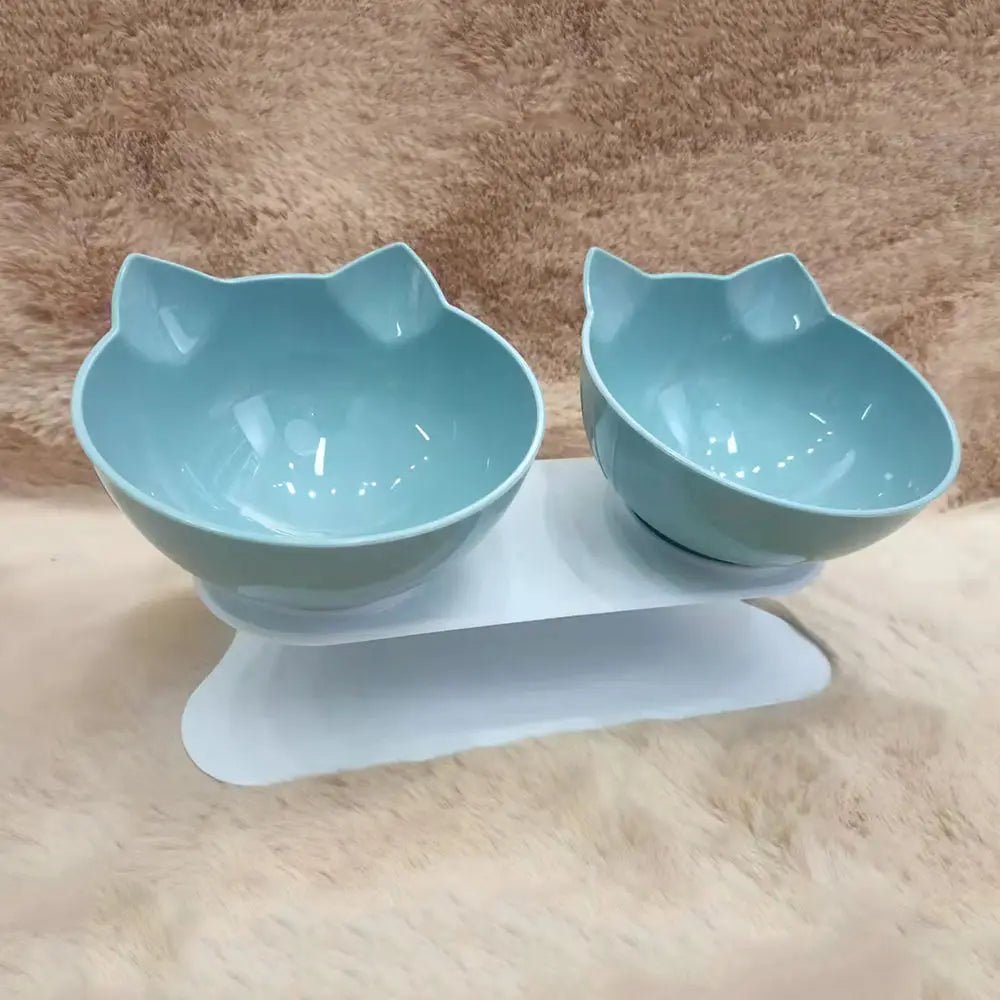 Non-Slip Dual Pet Feeding Bowls With Stand For Cats And Dogs