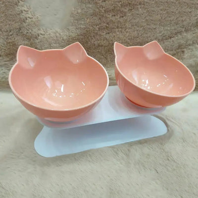 Non-Slip Dual Pet Feeding Bowls With Stand For Cats And Dogs