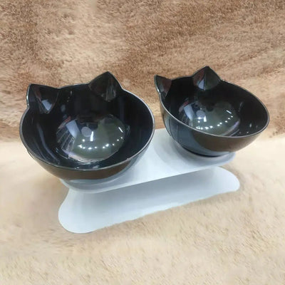 Non-Slip Dual Pet Feeding Bowls With Stand For Cats And Dogs