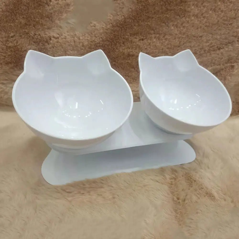 Non-Slip Dual Pet Feeding Bowls With Stand For Cats And Dogs