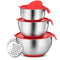 Stainless Steel Mixing Bowls Set With Non Slip Base Lid Grater