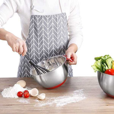 Stainless Steel Mixing Bowls Set With Non Slip Base Lid Grater