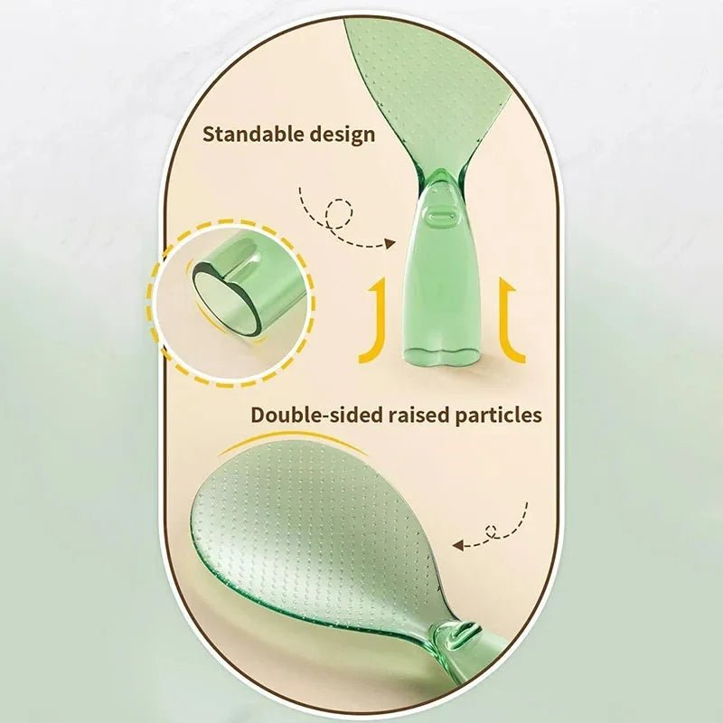 Non-Stick Rice Paddle With Transparent Standable Spoon Holder