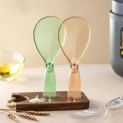 Non-Stick Rice Paddle With Transparent Standable Spoon Holder