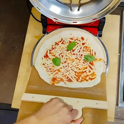 Non-Stick Sliding Pizza Peel With Wooden Handle For Easy Baking
