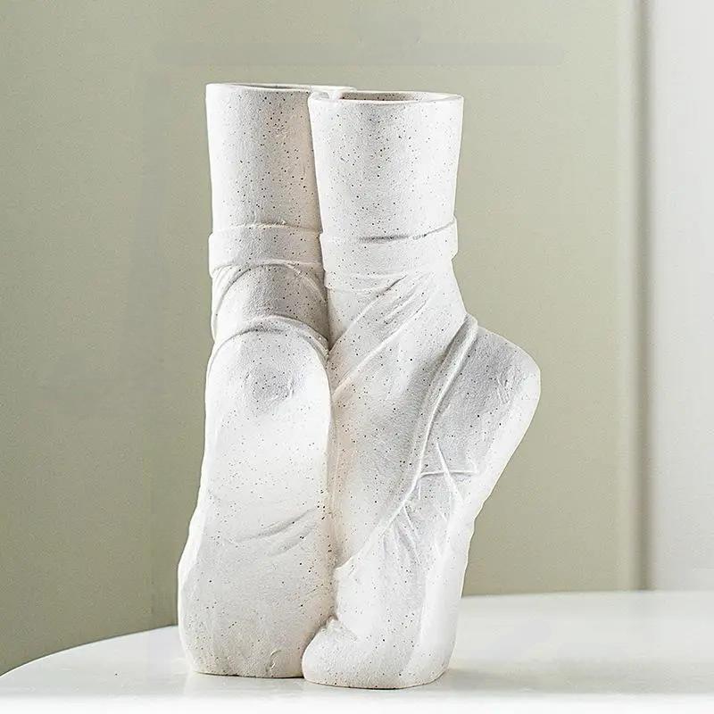 Nordic Ceramic Art Vase Ballet Shoes Sculpture For Home Decor