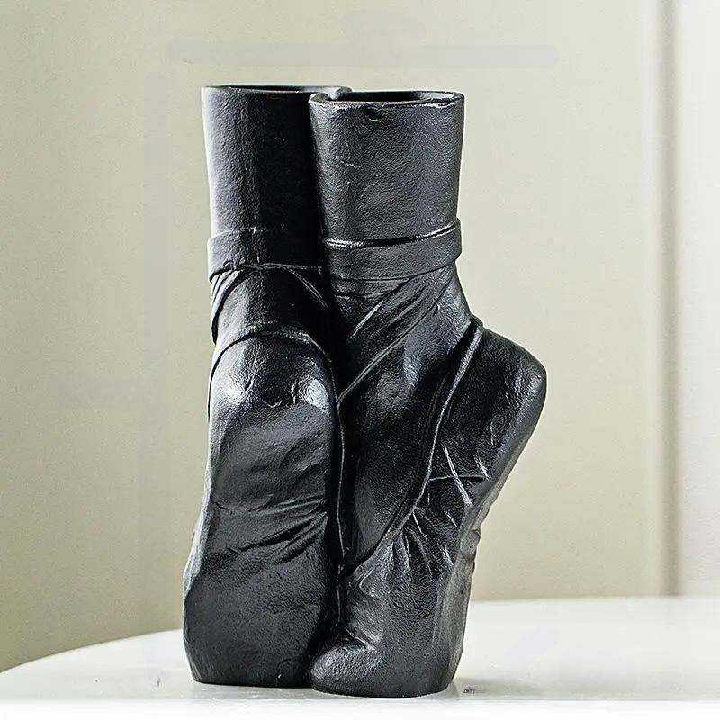 Nordic Ceramic Art Vase Ballet Shoes Sculpture For Home Decor