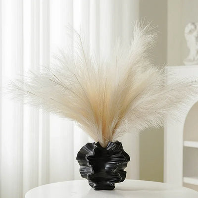 Nordic Ceramic Vase Petal Design Elegant Curves For Home Decor