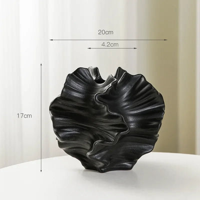 Nordic Ceramic Vase Petal Design Elegant Curves For Home Decor